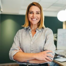 Employee smiling